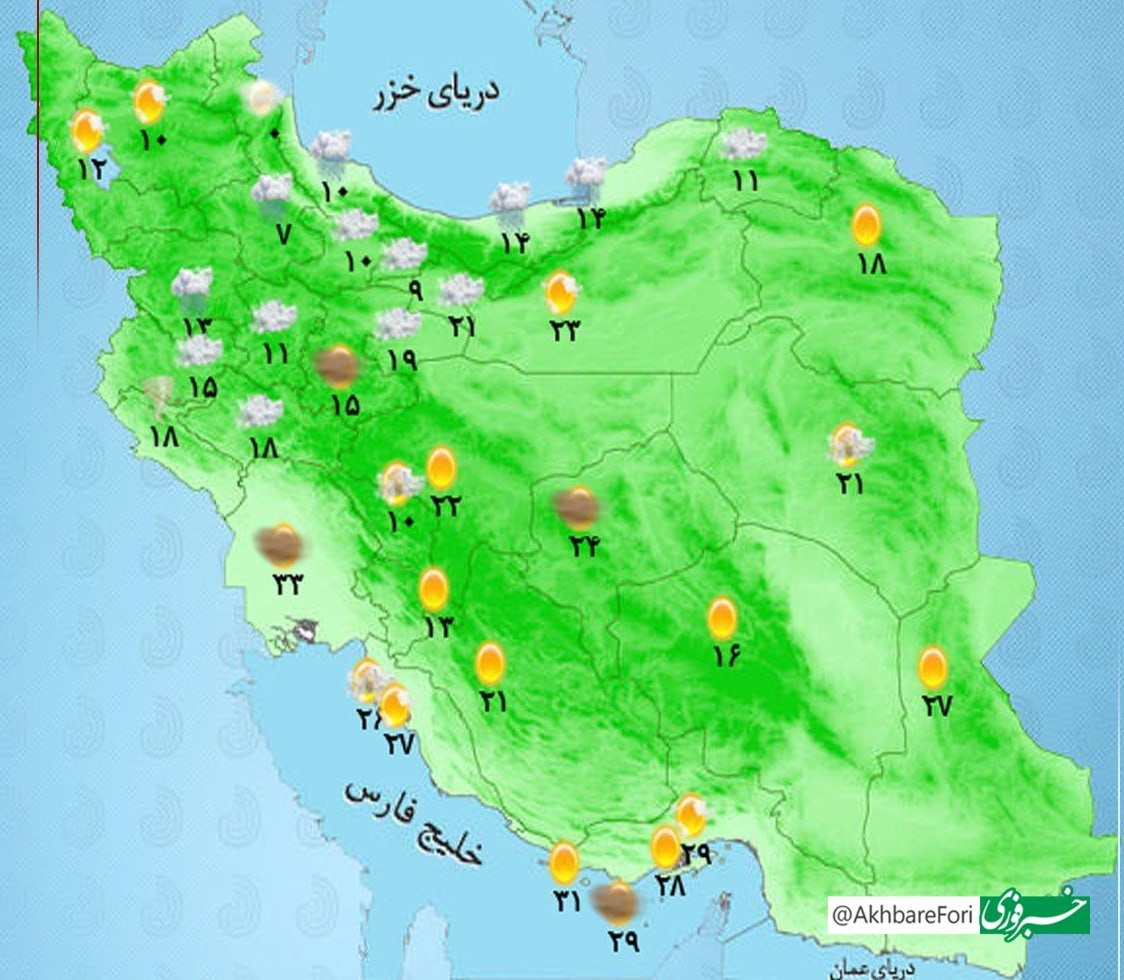 رگبار، رعدوبرق و باد شدید در غرب و شمال غرب کشور