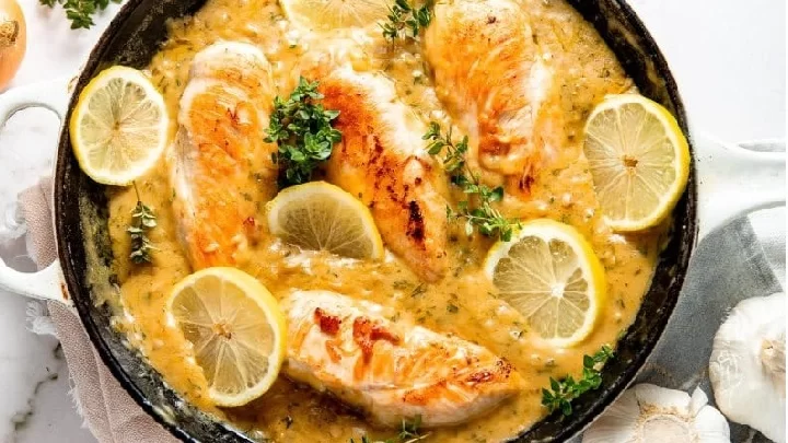 فیله مرغ با سس کره و سیر